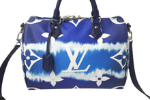 Load image into Gallery viewer, LOUIS VUITTON ルイヴィトン 2WAYバッグ スピーディー バンドリエール 30 LVエスカル ブルー ボストンバッグ シルバー金具 M45146 美品 中古 4c067849