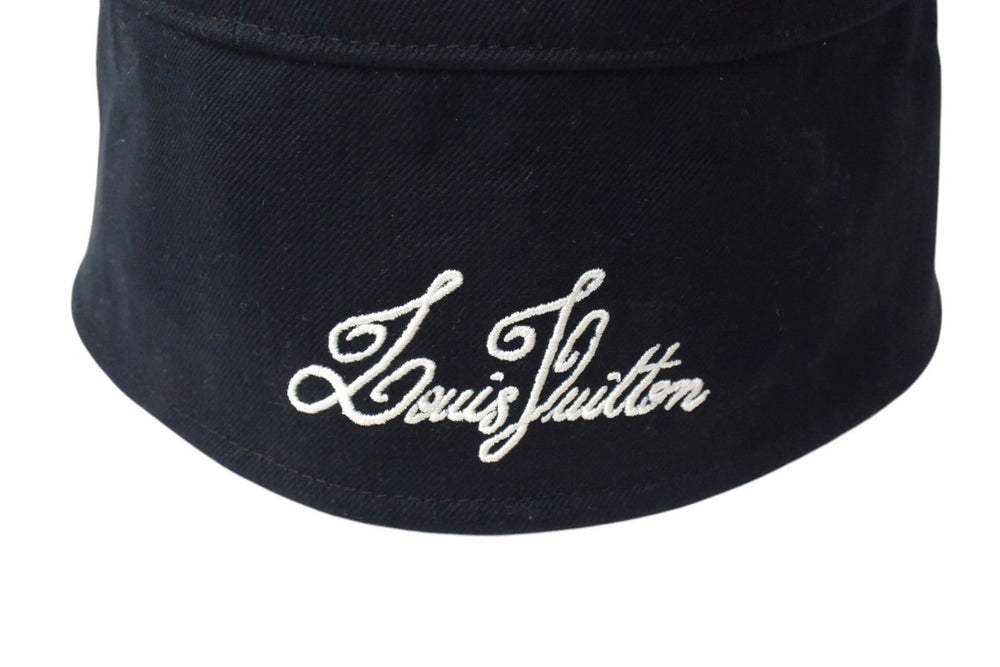 New unused item LouisVuitton Sailor hat hat M7499L Made in Italy Cotton Black White Used 4c067858
