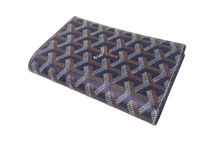 極美品 GOYARD ゴヤール Grenelle グルネル パスポートケース カードケース PVCコーティングキャンバス ネイビー 中古 4c067860