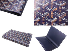 Load image into Gallery viewer, 極美品 GOYARD ゴヤール Grenelle グルネル パスポートケース カードケース PVCコーティングキャンバス ネイビー 中古 4c067860