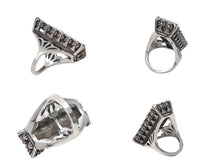 画像をギャラリービューアに読み込む, 新品未使用 CHROME HEARTS クロムハーツ RECT CRS SIDE カクテルリング 指輪 CHクロス サイズ17.5号 重量38.8g 2014刻印 シルバー925 中古 4c067864