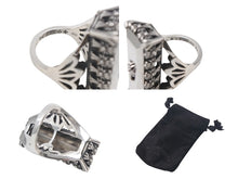 画像をギャラリービューアに読み込む, 新品未使用 CHROME HEARTS クロムハーツ RECT CRS SIDE カクテルリング 指輪 CHクロス サイズ17.5号 重量38.8g 2014刻印 シルバー925 中古 4c067864