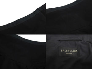 極美品 BALENCIAGA バレンシアガ トラックジャケット 23SS 725276 イタリア製 ナイロン ブラック グリーン サイズ2 中古 4c067874