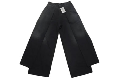 BALENCIAGA バレンシアガ デニムパンツ 23AW DOUBLE TROUSERS 767983 XSサイズ ブラック 美品 中古 4c067885