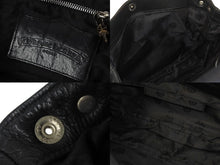 Load image into Gallery viewer, ChromeHearts クロムハーツ JJ DEAN JJディーン レザーライダースハンドバッグ レザー シルバー925 ブラック 美品 中古 4c067888