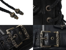 Load image into Gallery viewer, ChromeHearts クロムハーツ JJ DEAN JJディーン レザーライダースハンドバッグ レザー シルバー925 ブラック 美品 中古 4c067888