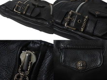 Load image into Gallery viewer, ChromeHearts クロムハーツ JJ DEAN JJディーン レザーライダースハンドバッグ レザー シルバー925 ブラック 美品 中古 4c067888