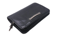 画像をギャラリービューアに読み込む, CHROME HEARTS クロムハーツ ジョーイスクロールウォレット 二つ折り財布 2246 304 0153 0900 レザー ブラック 美品 中古 4c067889