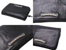 画像をギャラリービューアに読み込む, CHROME HEARTS クロムハーツ ジョーイスクロールウォレット 二つ折り財布 2246 304 0153 0900 レザー ブラック 美品 中古 4c067889