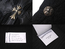 画像をギャラリービューアに読み込む, CHROME HEARTS クロムハーツ ビーニー ニット帽 クロスパッチ カシミヤ ブラック 美品 中古 4c067891