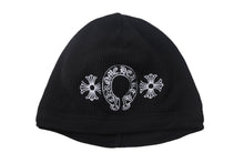 画像をギャラリービューアに読み込む, CHROME HEARTS クロムハーツ ビーニー サーマル ニット帽 2238 304 2209 ホースシュー アメリカ製 コットン ブラック 美品 中古 4c067892
