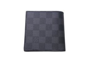 新品未使用 LouisVuitton ルイヴィトン ポルトフォイユ マルコ 二つ折り財布 ダミエ グラフィット N62664 ブラック 中古 4c067899