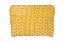 画像をギャラリービューアに読み込む, GOYARD ゴヤール ジュバンスMM ポーチ クラッチバッグ ゴヤールディンキャンバス カーフスキン イエロー 美品 中古 4c067912