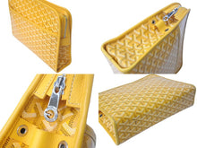 画像をギャラリービューアに読み込む, GOYARD ゴヤール ジュバンスMM ポーチ クラッチバッグ ゴヤールディンキャンバス カーフスキン イエロー 美品 中古 4c067912