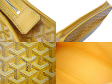 画像をギャラリービューアに読み込む, GOYARD ゴヤール ジュバンスMM ポーチ クラッチバッグ ゴヤールディンキャンバス カーフスキン イエロー 美品 中古 4c067912