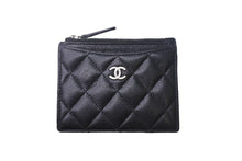 Load image into Gallery viewer, CHANEL シャネル カードケース コインケース 30番台 ココマーク スペイン製 ブラック シルバー金具 美品 中古 4c067946