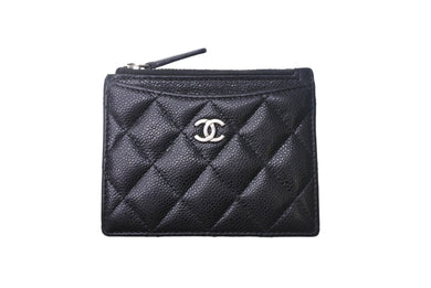 CHANEL シャネル カードケース コインケース 30番台 ココマーク スペイン製 ブラック シルバー金具 美品 中古 4c067946