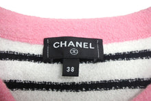 Load image into Gallery viewer, 極美品 CHANEL シャネル 半袖 トップス ココマーク ボーダー柄 サイズ38 P77055K11124 ホワイト ブラック ピンク 中古 4c067962