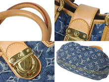 Load image into Gallery viewer, LOUIS VUITTON ルイヴィトン モノグラムデニム プリ―ティ ハンドバッグ ブルー ゴールド金具 M95020 美品 中古 4c067973