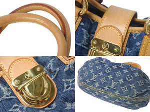 LOUIS VUITTON ルイヴィトン モノグラムデニム プリ―ティ ハンドバッグ ブルー ゴールド金具 M95020 美品 中古 4c067973