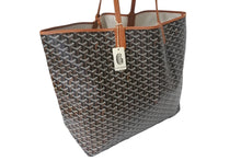 Load image into Gallery viewer, 新品未使用 Goyard ゴヤール サンルイXXL トートバッグ ヘリンボーン PVCコーティングキャンバス レザー ブラック ブラウン 中古 4c067981