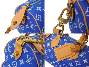 新品未使用 LouisVuitton ルイヴィトン スピーディ P9 バンドリエール 25 ボストンバッグ M24424 ブルー ホワイト 中古 4c067982