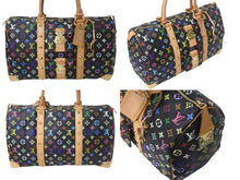 Load image into Gallery viewer, 極美品 ルイヴィトン LOUIS VUITTON キーポル45 ボストンバッグ ブラック 村上隆 マルチカラー ブラック M92640 中古 4c067986