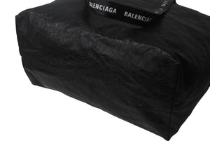 極美品 BALENCIAGA バレンシアガ キャリー ショッパー 2WAYトートバッグ 457627 型押しレザー ブラック 中古 4c068003