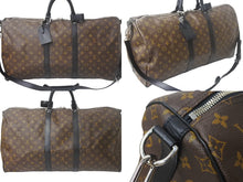 Load image into Gallery viewer, 極美品 LOUIS VUITTON ルイヴィトン キーポルバンドリエール55 ボストンバッグ M56714 モノグラムマカサー ブラウン ブラック 中古 4c068005