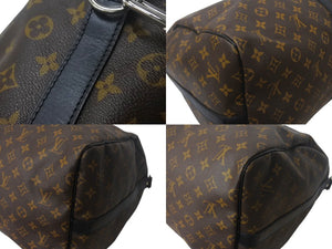 極美品 LOUIS VUITTON ルイヴィトン キーポルバンドリエール55 ボストンバッグ M56714 モノグラムマカサー ブラウン ブラック 中古 4c068005