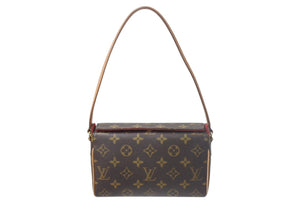 LOUIS VUITTON ルイヴィトン ハンドバッグ レシタル モノグラムキャンバス M51900 ゴールド金具 ブラウン 美品 中古 4c068006