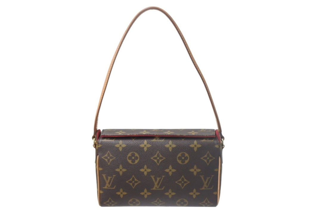 LOUIS VUITTON ルイヴィトン ハンドバッグ レシタル モノグラムキャンバス M51900 ゴールド金具 ブラウン 美品 中古 4c068006