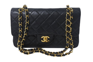 CHANEL シャネル チェーンショルダーバッグ マトラッセ23 Wフラップ ラムスキン 4番台 ブラック ゴールド 美品 中古 4c068010