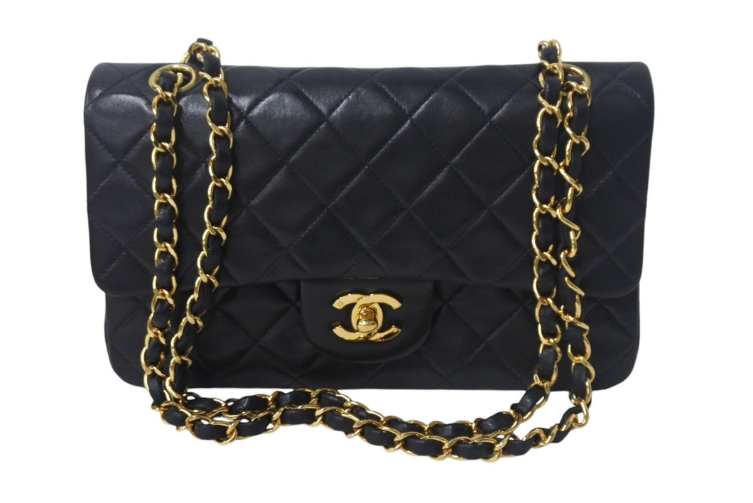 CHANEL シャネル チェーンショルダーバッグ マトラッセ23 Wフラップ ラムスキン 4番台 ブラック ゴールド 美品 中古 4c068010