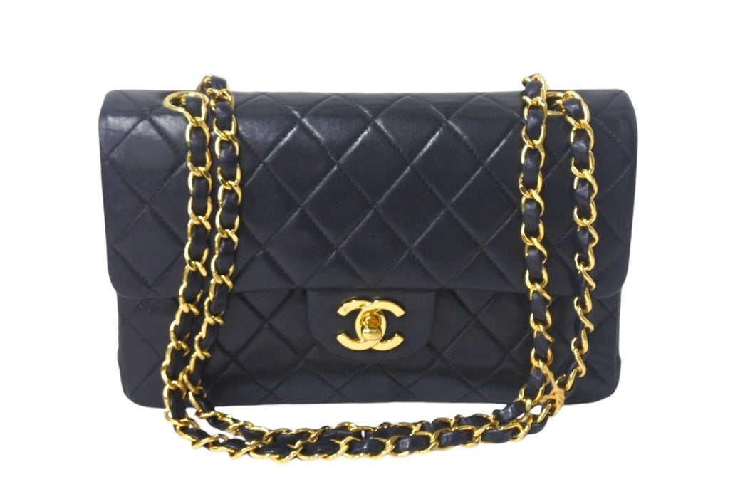 CHANEL シャネル チェーンショルダーバッグ マトラッセ23 Wフラップ ラムスキン 6番台 ブラック ゴールド 美品 中古 4c068013