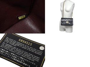 CHANEL シャネル チェーンショルダーバッグ マトラッセ23 Wフラップ ラムスキン 6番台 ブラック ゴールド 美品 中古 4c068013