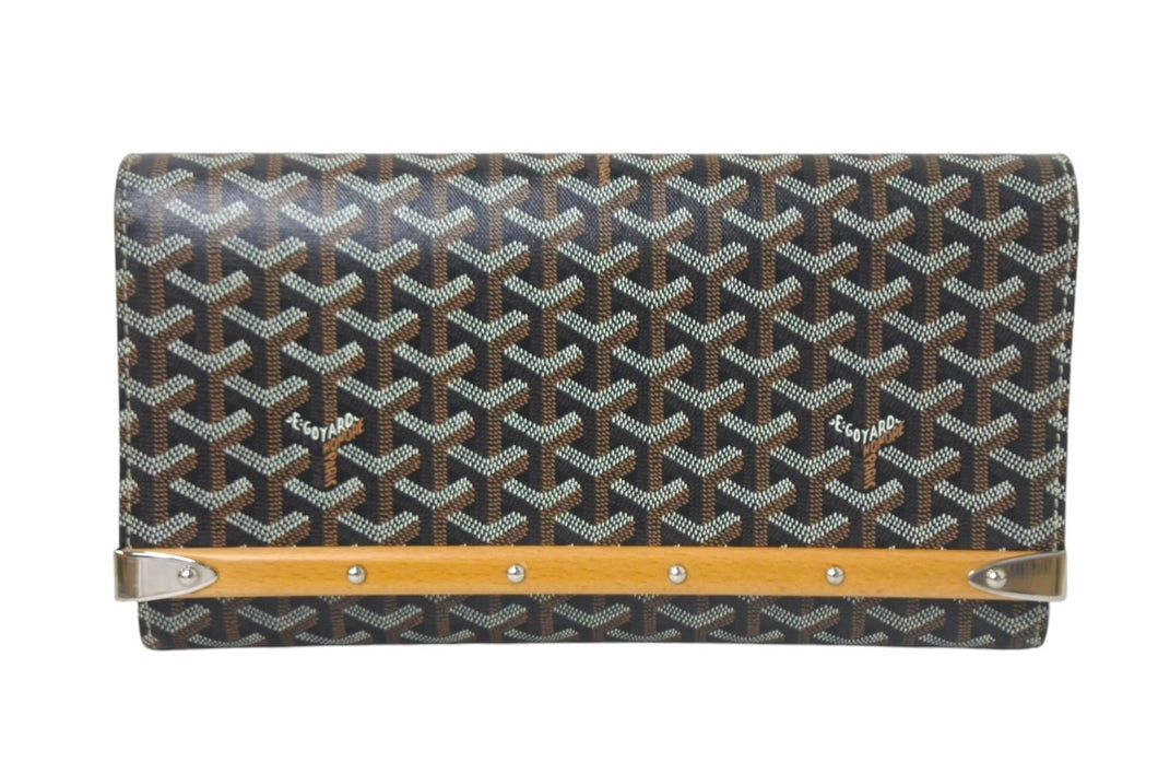 新品同様 GOYARD ゴヤール モンテカルロ PM クラッチバッグ AMAMONTECARLO PM 01 ブラック シルバー金具 中古 4c068014