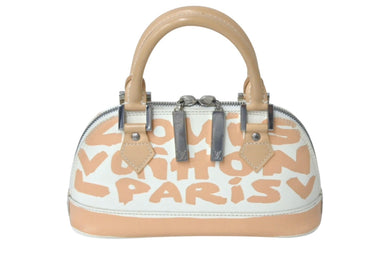 LOUIS VUITTON ルイヴィトン ハンドバッグ モノグラム グラフィティ アルマPM オリゾンタル ベージュ M92178 美品 中古 4c068023