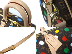 LouisVuitton ルイヴィトン 草間彌生 キーポル バンドリエール45 ボストンバッグ M46377 ブラウン マルチカラー ゴールド 4c068026