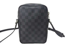 新品同様 LOUIS VUITTON ルイヴィトン レム ショルダーバッグ ダミエグラフィット N41446 斜め掛け ブラック 中古 4c068053