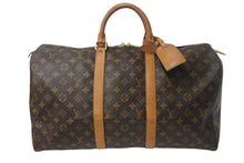 Load image into Gallery viewer, LOUIS VUITTON ルイヴィトン モノグラム キーポル50 ボストンバッグ M41426 PVC ロゴ ブラウン 良品 中古 4c068063