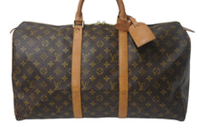 Load image into Gallery viewer, LOUIS VUITTON ルイヴィトン モノグラム キーポル50 ボストンバッグ M41426 PVC ロゴ ブラウン 良品 中古 4c068063