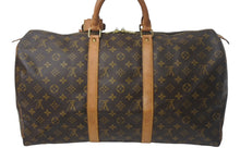 Load image into Gallery viewer, LOUIS VUITTON ルイヴィトン モノグラム キーポル50 ボストンバッグ M41426 PVC ロゴ ブラウン 良品 中古 4c068063