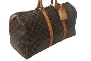 LOUIS VUITTON ルイヴィトン モノグラム キーポル50 ボストンバッグ M41426 PVC ロゴ ブラウン 良品 中古 4c068063