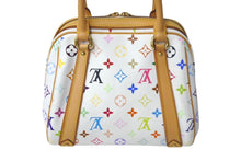 Load image into Gallery viewer, 極美品 LOUIS VUITTON ルイヴィトン プリシラ ハンドバッグ モノグラム M40096 ホワイト ブロン マルチカラー 中古 4c068068