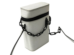LOUIS VUITTON ルイヴィトン フォンボックス ショルダーバッグ M68791 エピ カーフ ホワイト ブラック 美品 中古 4b007376