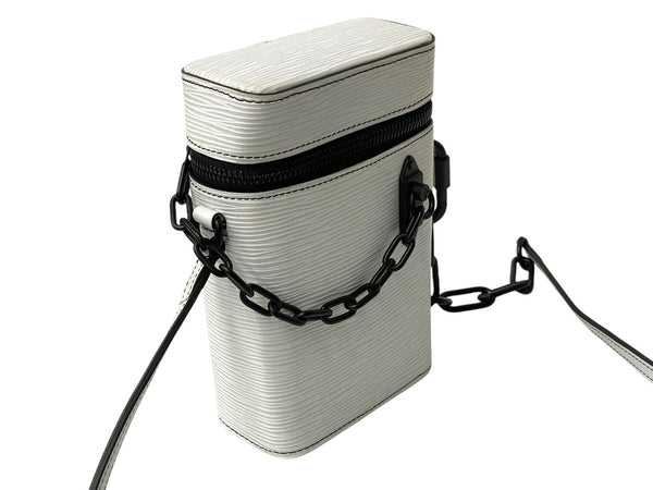 LOUIS VUITTON ルイヴィトン フォンボックス ショルダーバッグ M68791 エピ カーフ ホワイト ブラック 美品 中古 4b007376