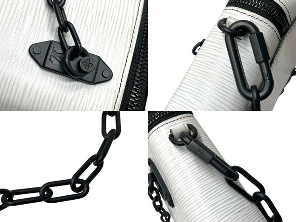 LOUIS VUITTON ルイヴィトン フォンボックス ショルダーバッグ M68791 エピ カーフ ホワイト ブラック 美品 中古 4b007376