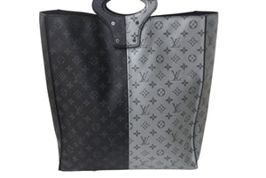 LouisVuitton ルイヴィトン スプリット トートバッグ M43816 モノグラムエクリプスキャンバス レザー ブラック グレー 美品 中古 4c068081