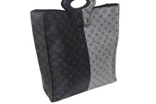 Load image into Gallery viewer, LouisVuitton ルイヴィトン スプリット トートバッグ M43816 モノグラムエクリプスキャンバス レザー ブラック グレー 美品 中古 4c068081